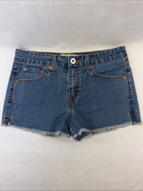 Levi’s 518 Superlow Classic Blue Denim Cutoff Shorts Women's